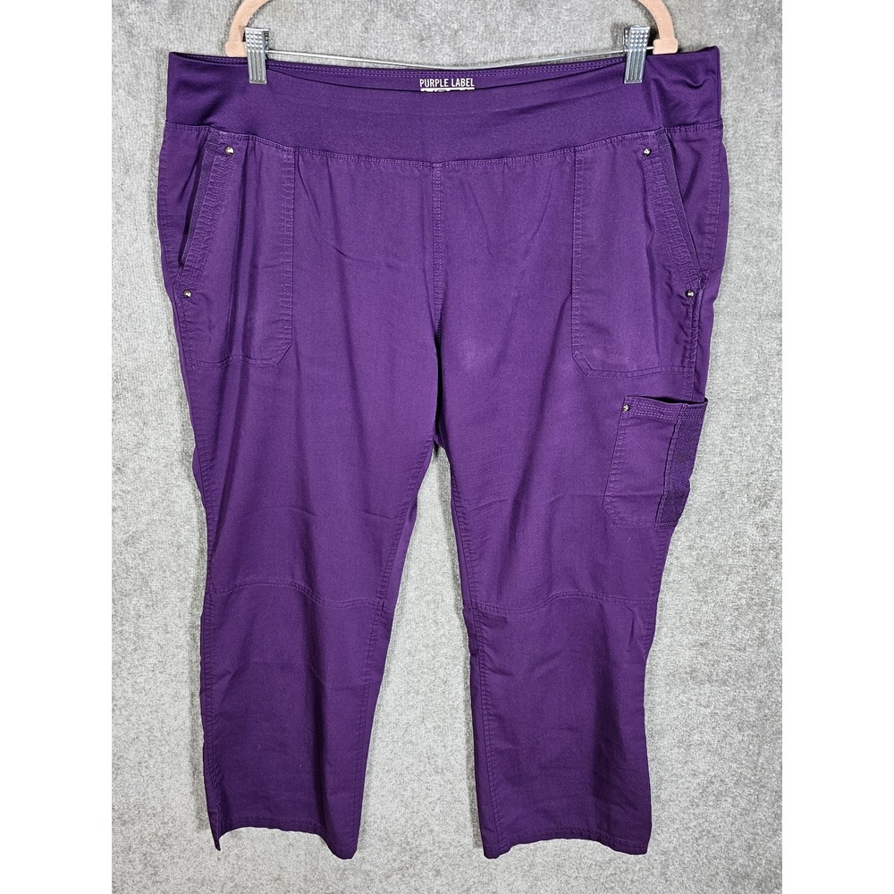 Healing Hands Purple Label Yoga Pants Womens Sz 2XP Cargo Pocket Pull On Stretch